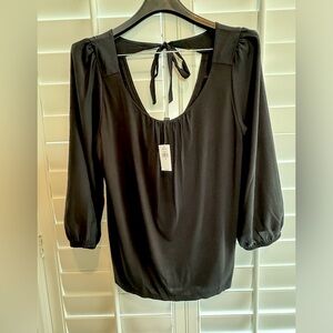 NWT Banana Republic Scoop Front - Tie Back blouse Size M Color - Black